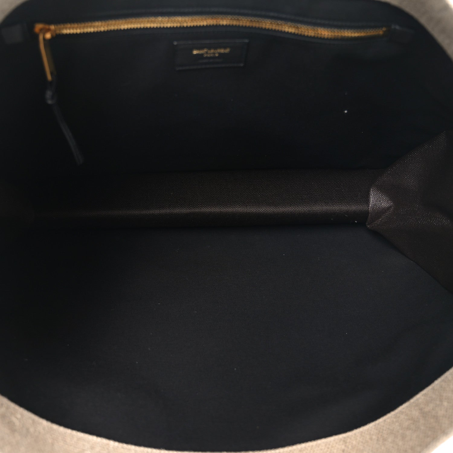 Saint Laurent Linen Calfskin Rive Gauche Tote Natural 5 of 10