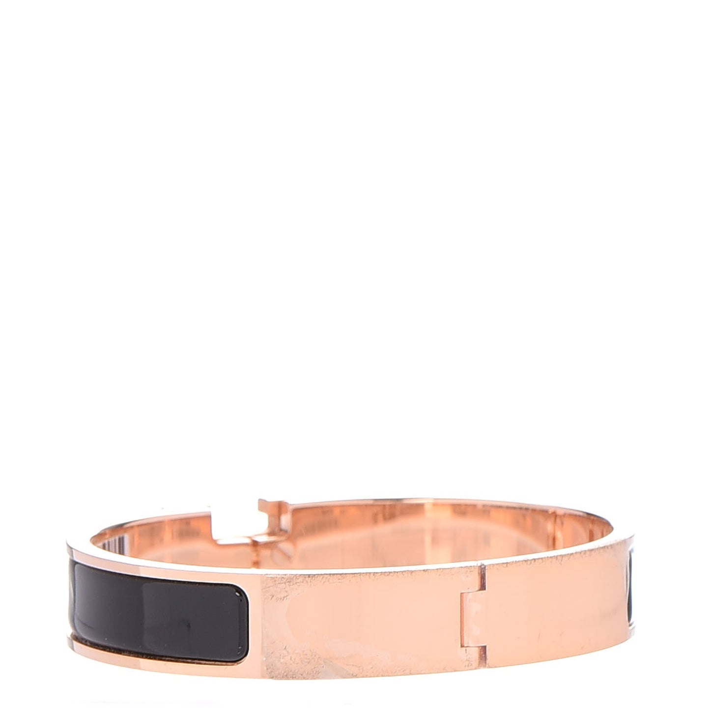 Enamel Narrow Clic Clac H Bracelet GM Black