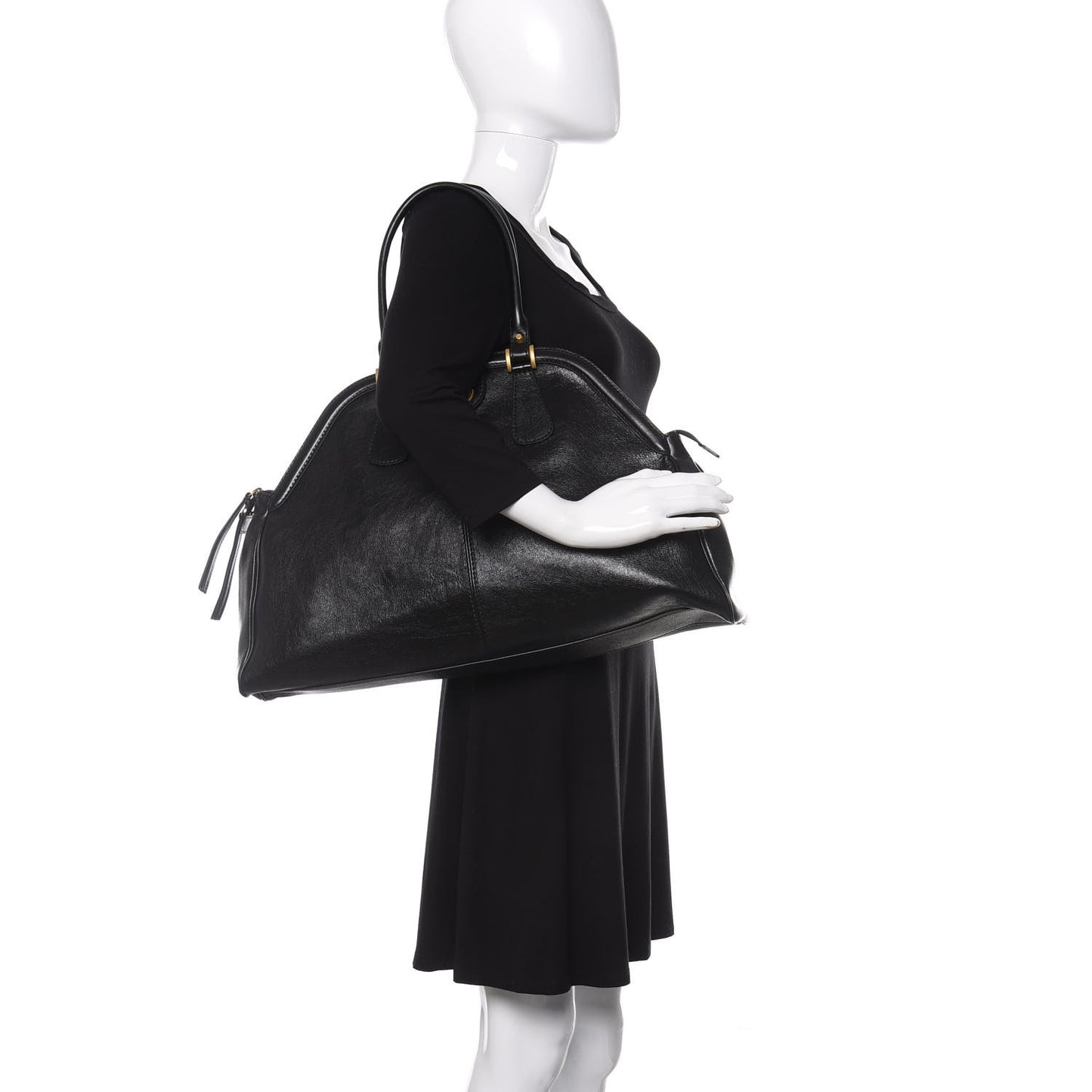Calfskin Large Re(Belle) Top Handle Bag Black
