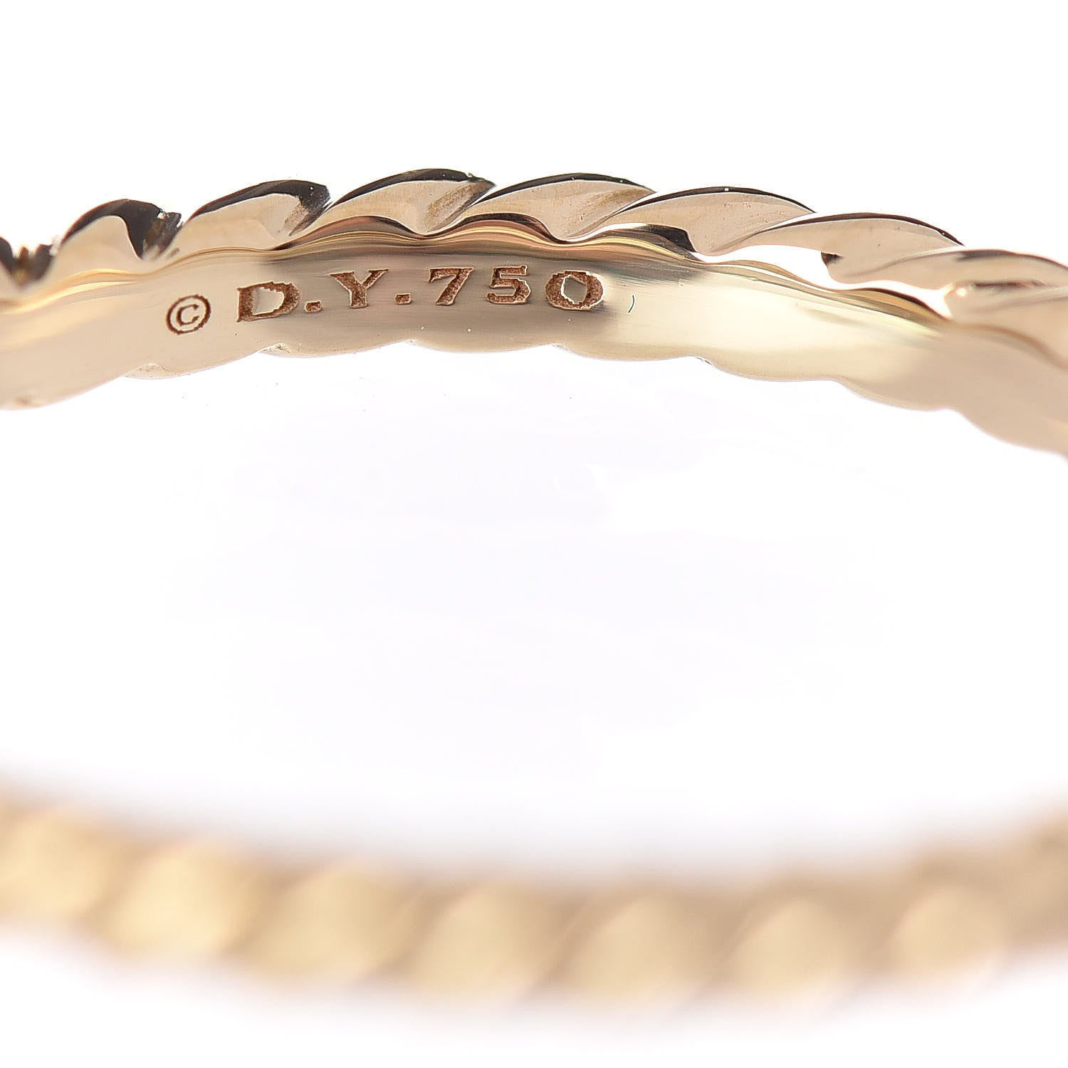 David Yurman 18K Yellow Gold 2mm Cable Classics Band Ring 52 6 4 of 4