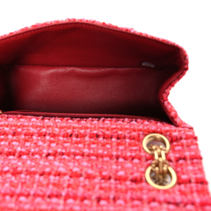 Chanel Tweed Quilted Mini 2.55 Reissue Flap Red Ecru Black 5 of 10