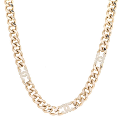 Chanel Metal Enamel Chain CC Choker Gold White 1 of 6