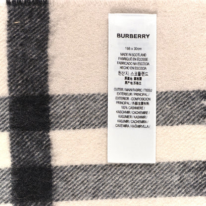 Burberry Cashmere Giant Icon Check Fringe Scarf Stone Check 4 of 4