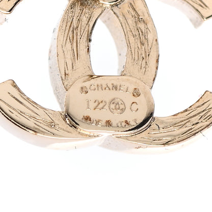 Chanel Metal Crystal CC Chain Cuff Earrings Gold 4 of 4