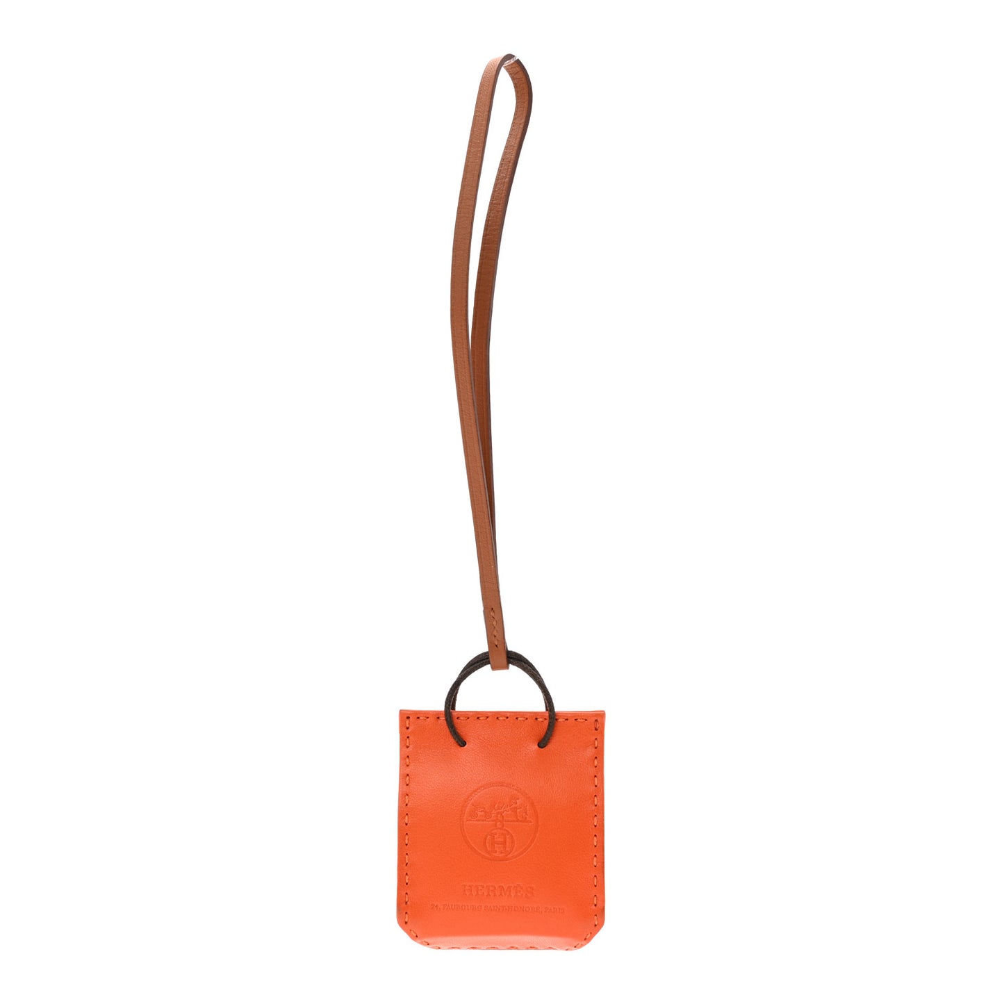 Milo Lambskin Swift Shopping Bag Charm Feu Gold