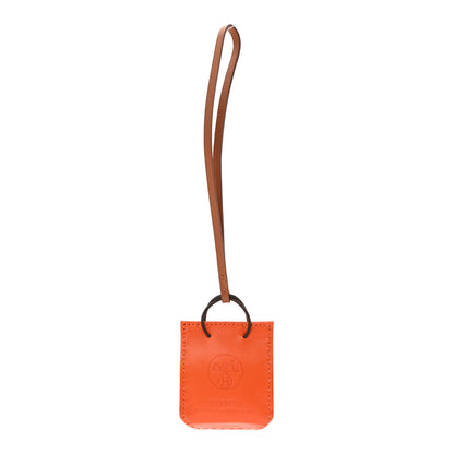 Hermes Milo Lambskin Swift Shopping Bag Charm Feu Gold 1 of 4