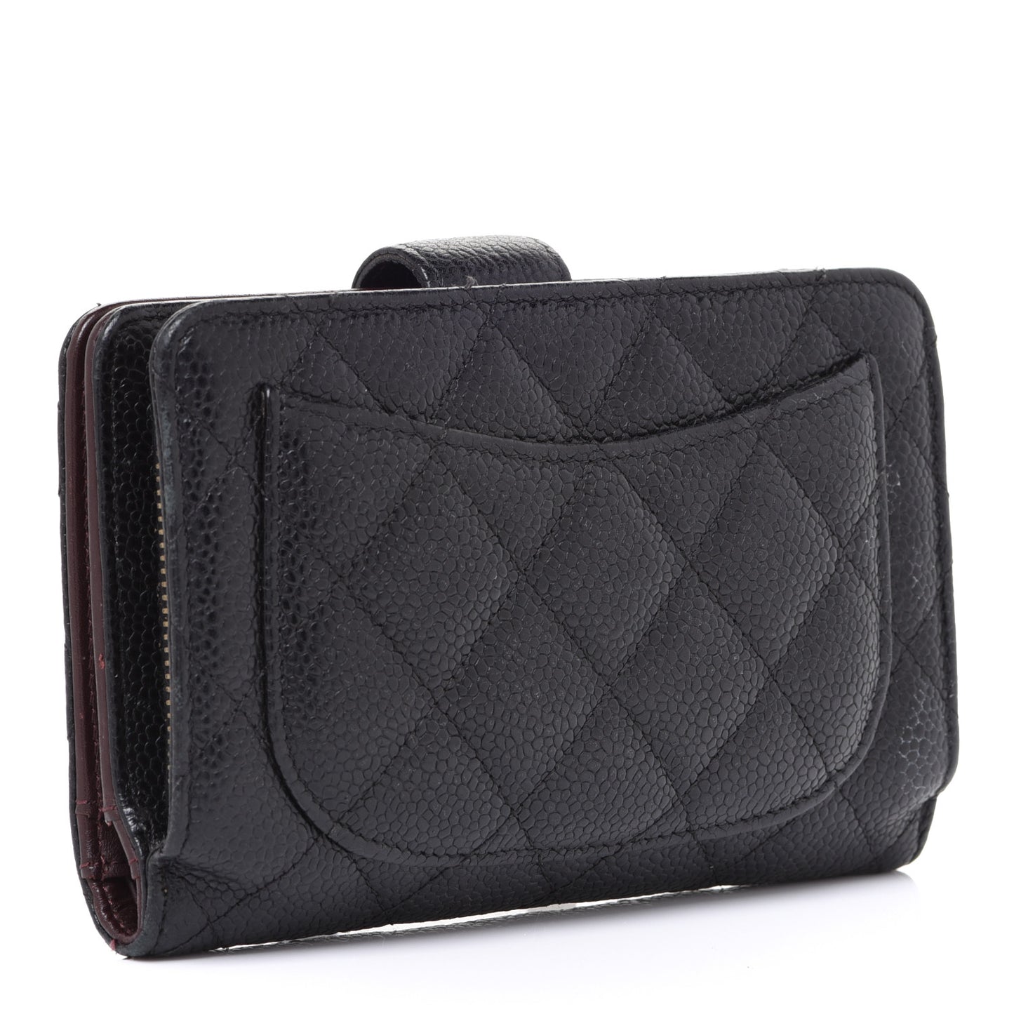 Caviar Quilted CC French Wallet Black