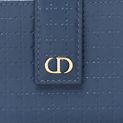 Christian Dior Patent Micro-Cannage Montaigne Gusseted Card Holder Blue 7 of 10