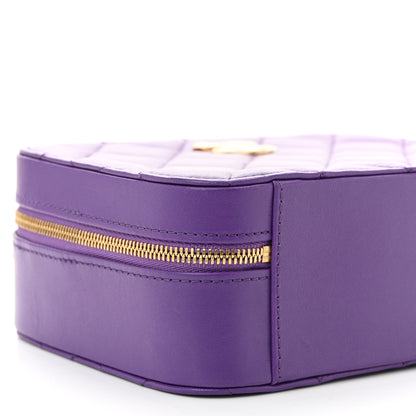 Chanel Lambskin Quilted Top Handle Small Vanity Case Purple 9 of 11