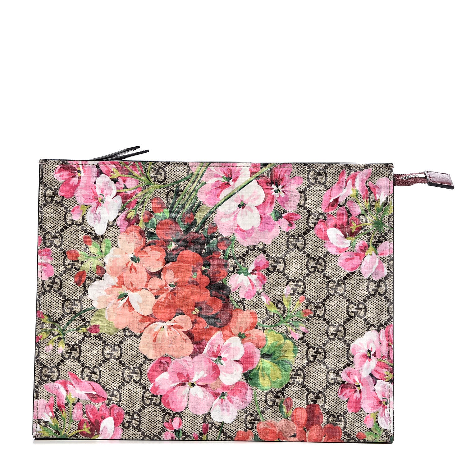 Gucci GG Supreme Monogram Blooms Large Cosmetic Case Beige Multicolor Dry Rose 1 of 7