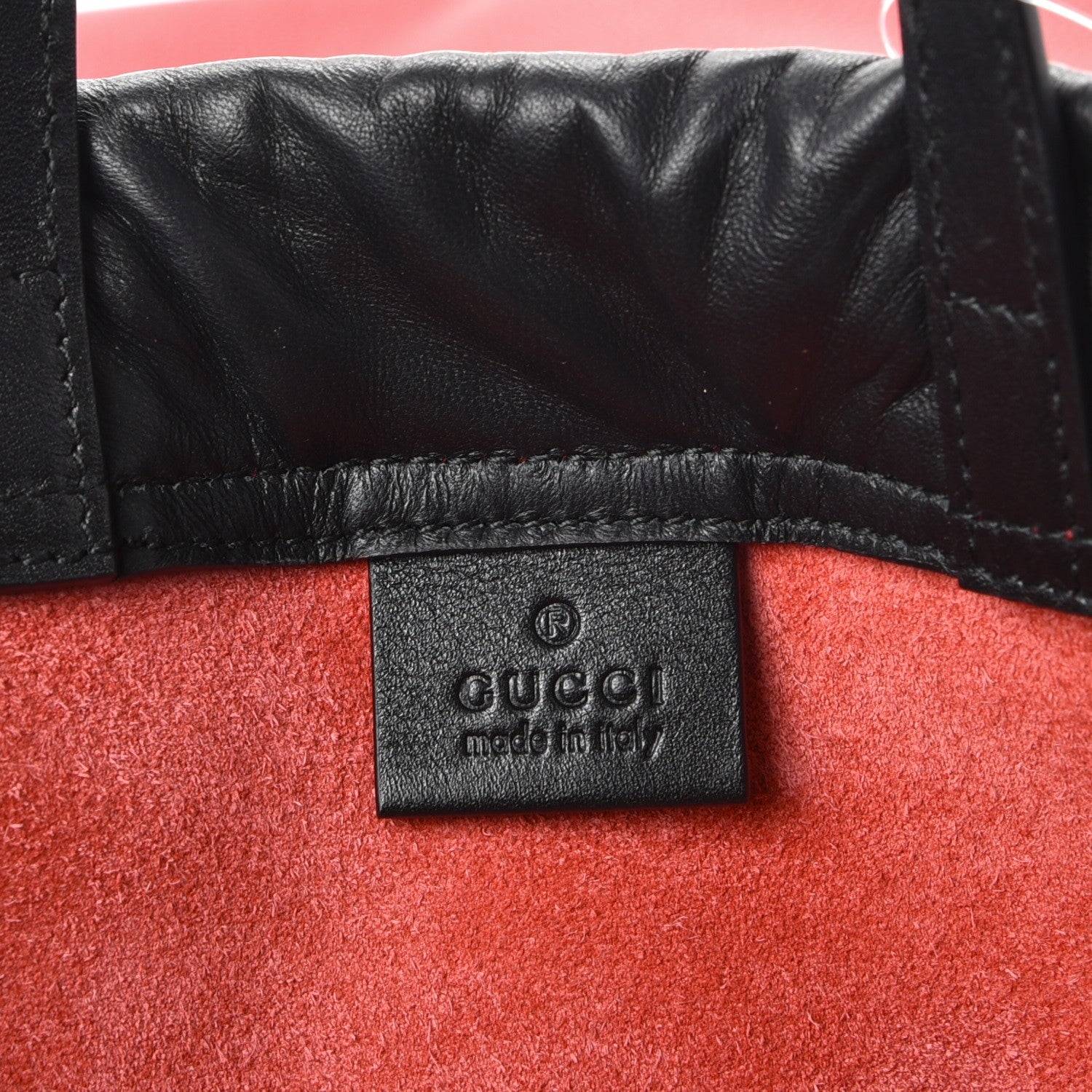 Gucci Calfskin Coco Capitan Logo Drawstring Backpack Hibiscus Red 6 of 7