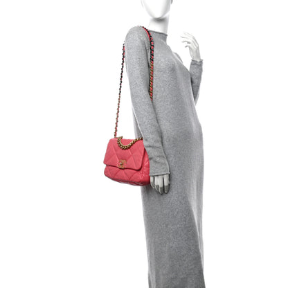 Chanel Lambskin Quilted Medium Chanel 19 Flap Pink 2 of 12