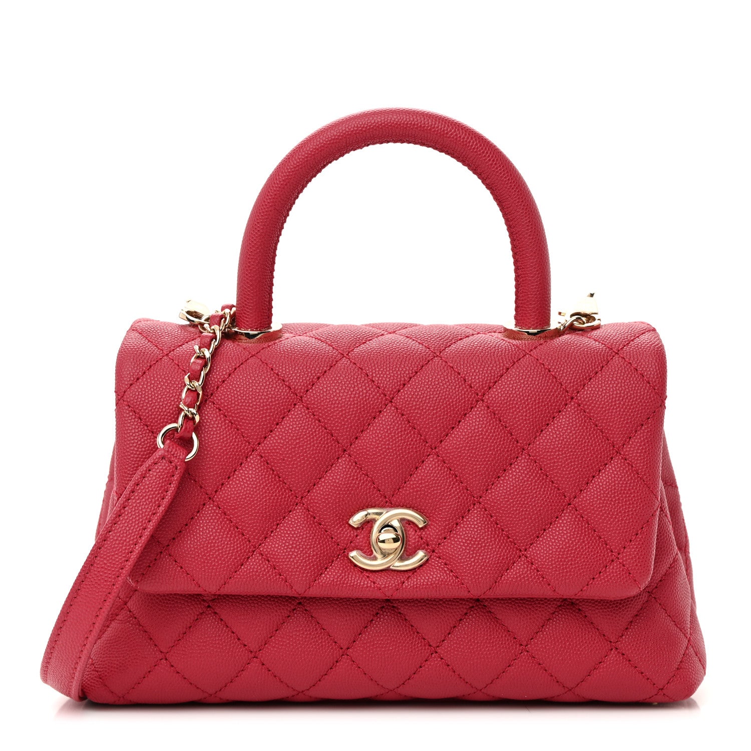 Chanel Caviar Quilted Mini Coco Handle Flap Fuchsia 1 of 13