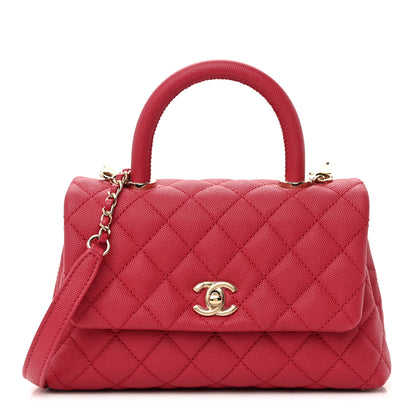 Chanel Caviar Quilted Mini Coco Handle Flap Fuchsia 1 of 13