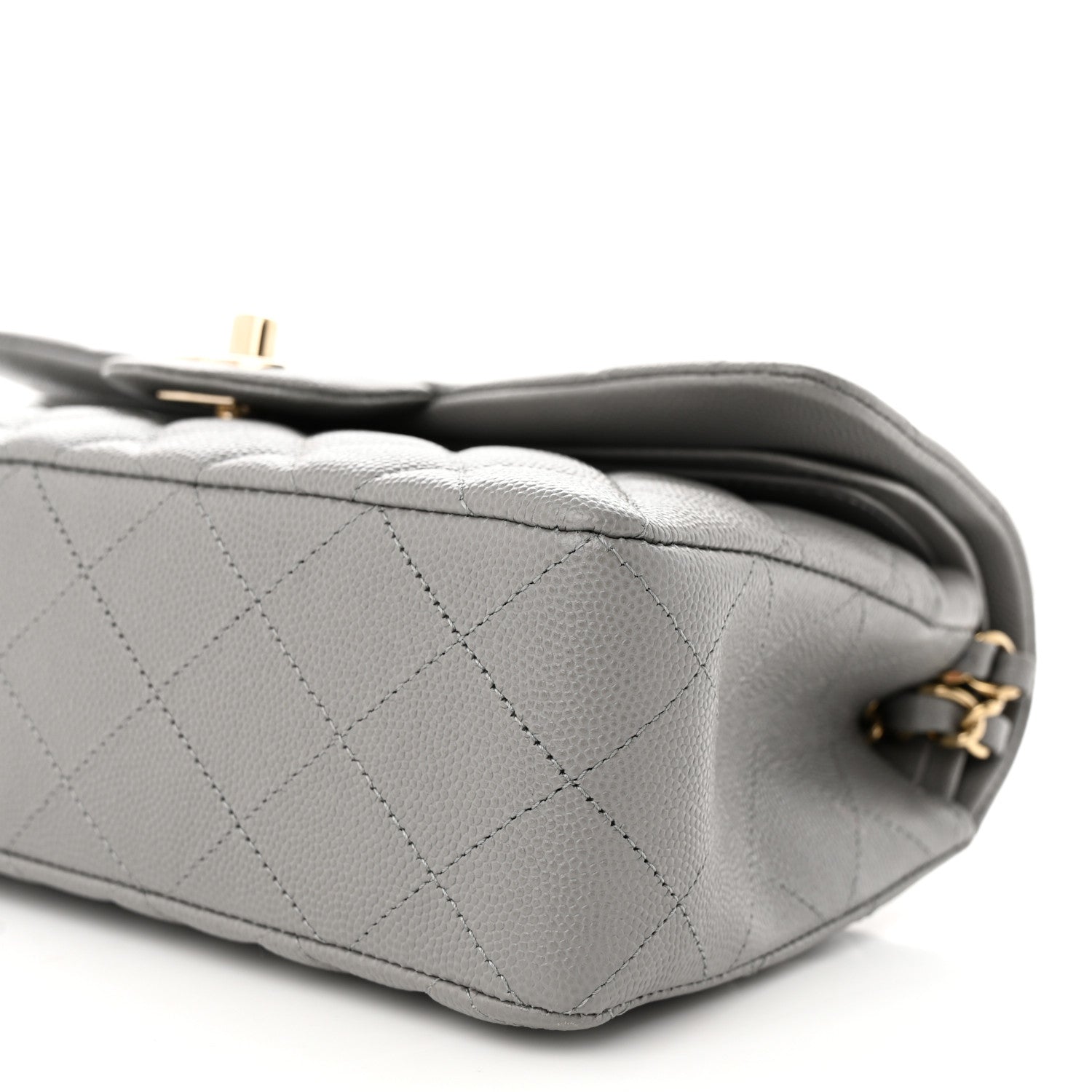 Chanel Caviar Quilted Small Double Flap Grey 10 of 11