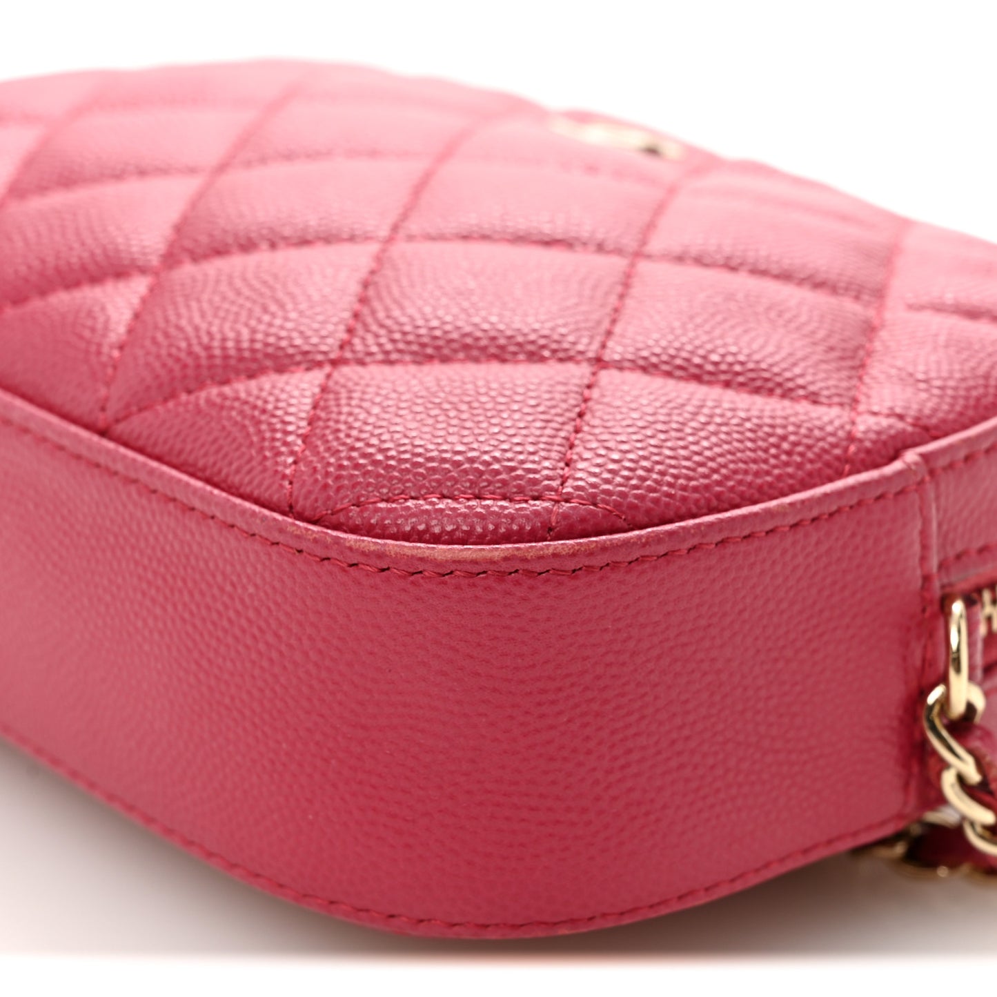 Caviar Quilted Camera Case Dark Pink