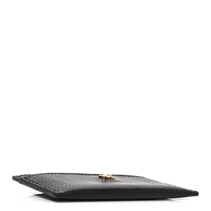 Chanel Lizard Embossed Card Holder Black 4 of 8