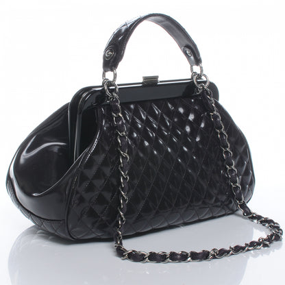 Chanel Patent Quilted Mademoiselle Small Frame Bag Purple 3 of 7
