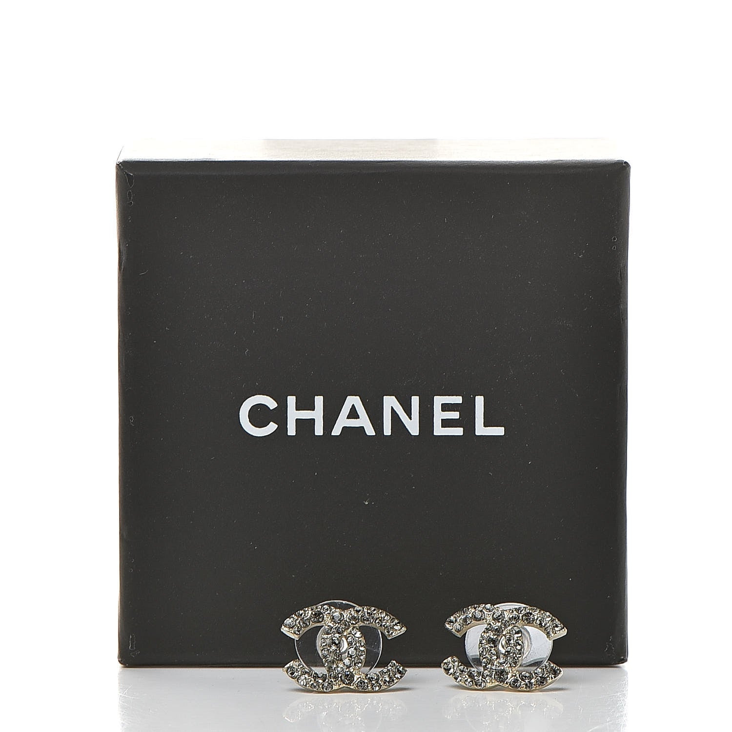 Chanel Crystal CC Earrings Gold 5 of 5