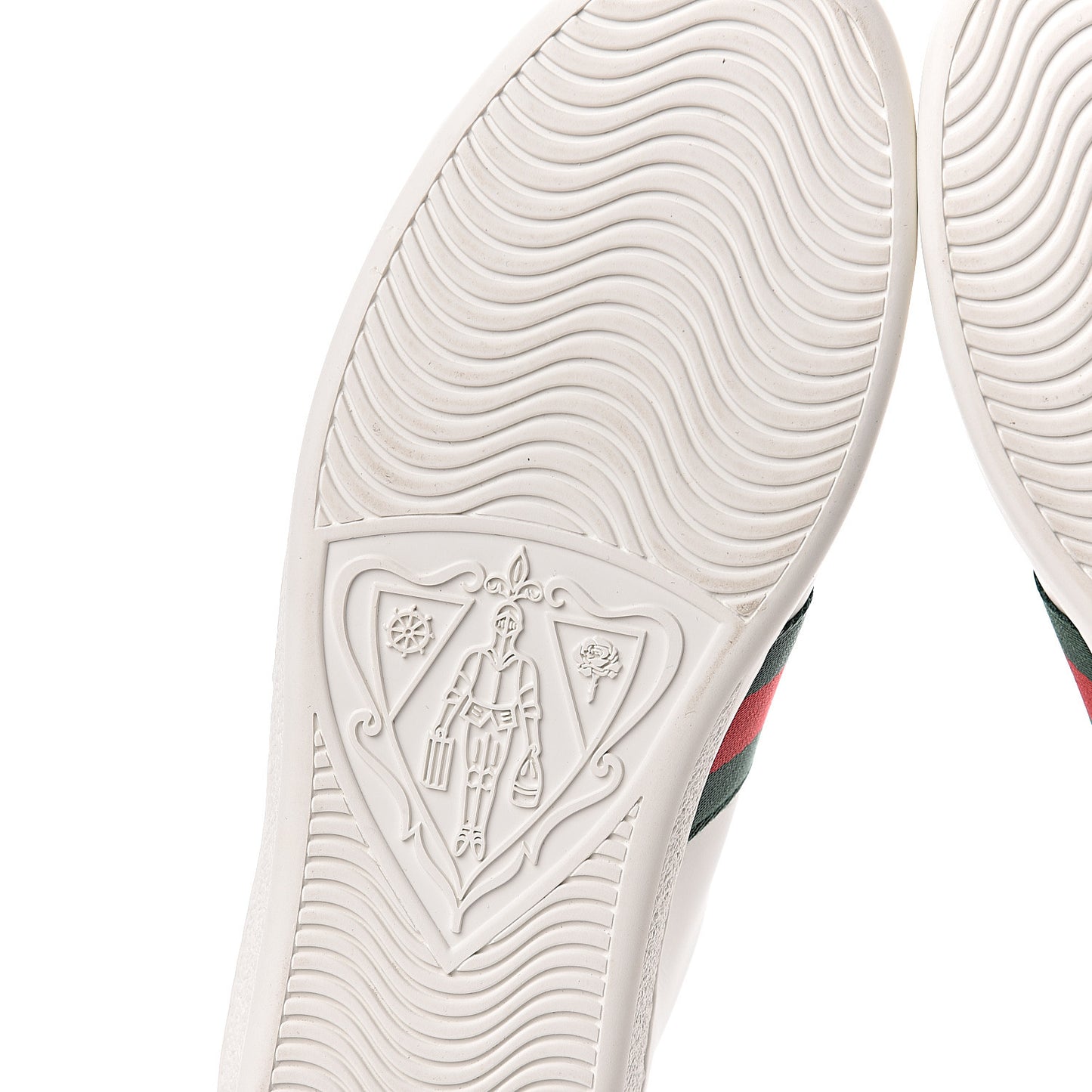 Calfskin Web Heart Embroidered Womens Ace Sneakers 38 White
