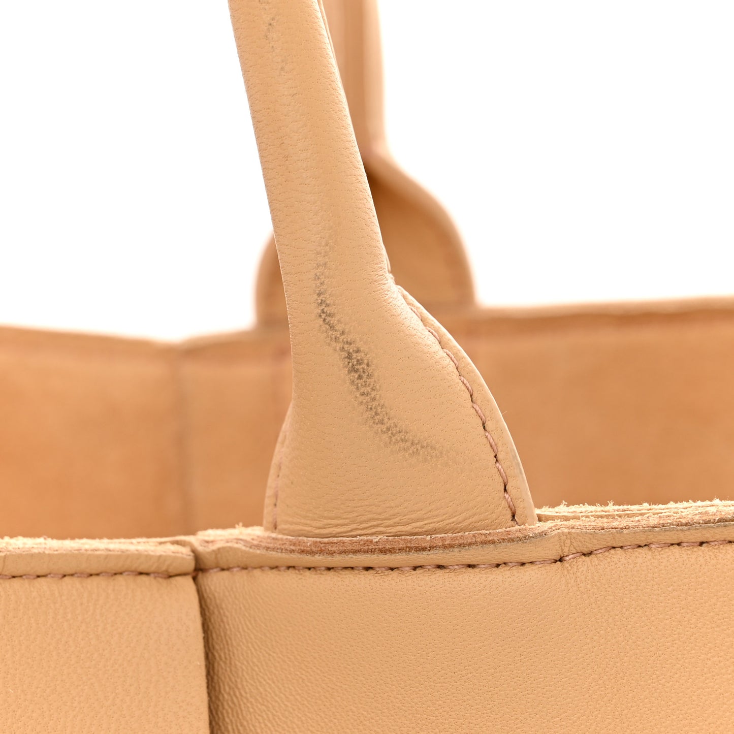 Nappa Maxi Intrecciato Medium Arco Tote Almond