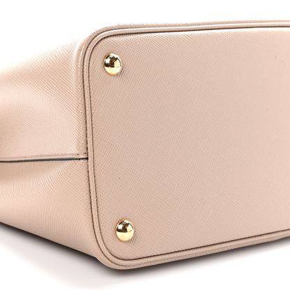 Prada Saffiano Cuir Medium Double Bag Cammeo Black 9 of 10