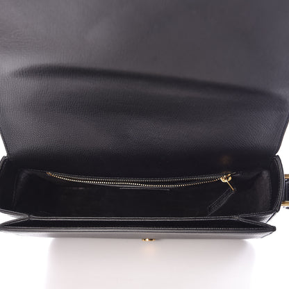 Saint Laurent Textured Calfskin Medium Classic Monogram Universite Bag Black 5 of 9