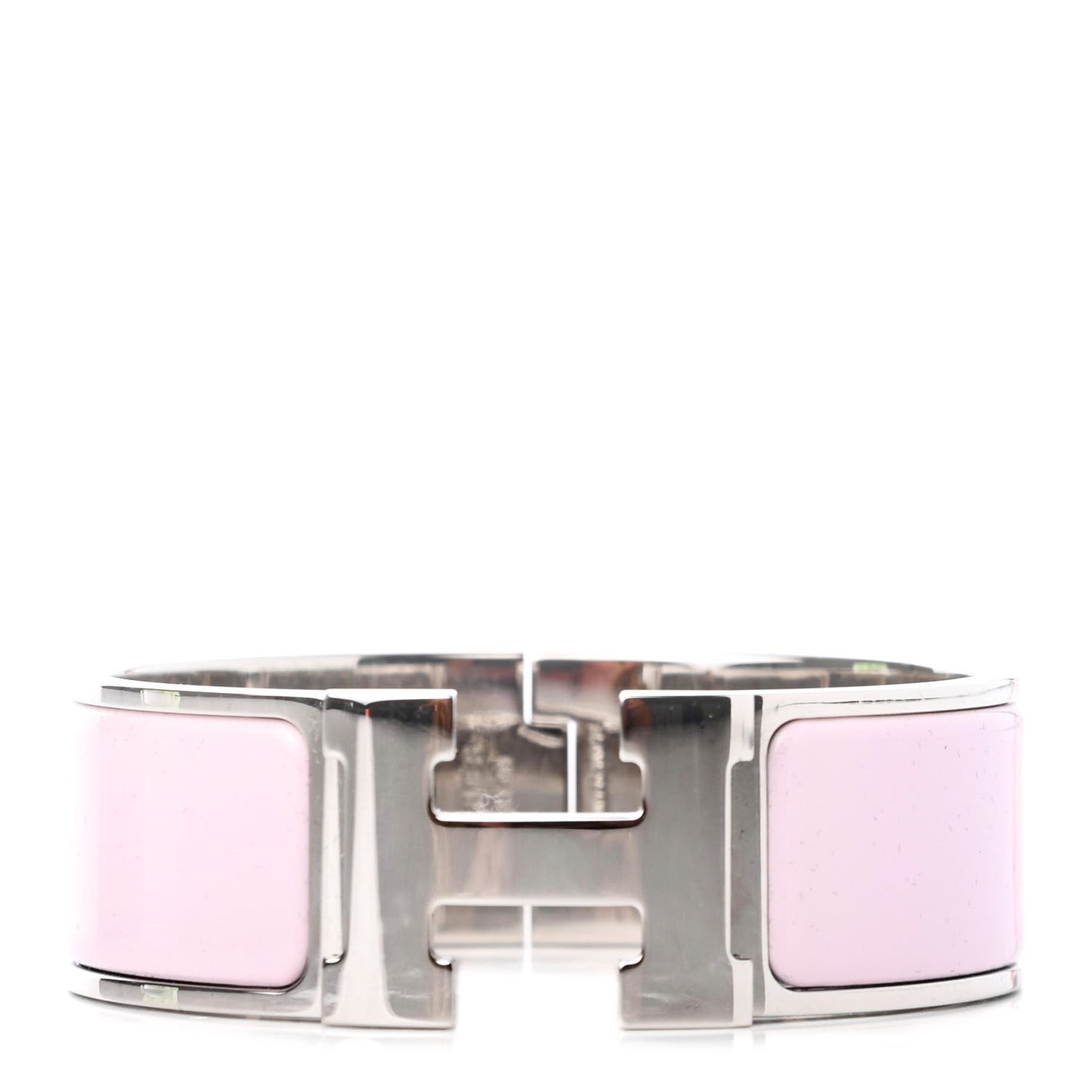 Enamel Wide Clic Clac H Bracelet PM Rose Dragee