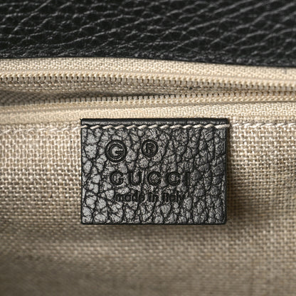 Gucci Dollar Calfskin Interlocking G Shoulder Bag Black 6 of 11