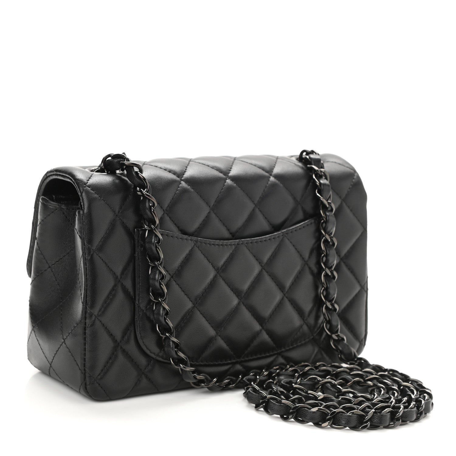 Chanel Lambskin Quilted Mini Rectangular Flap So Black 3 of 11