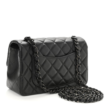 Chanel Lambskin Quilted Mini Rectangular Flap So Black 3 of 11