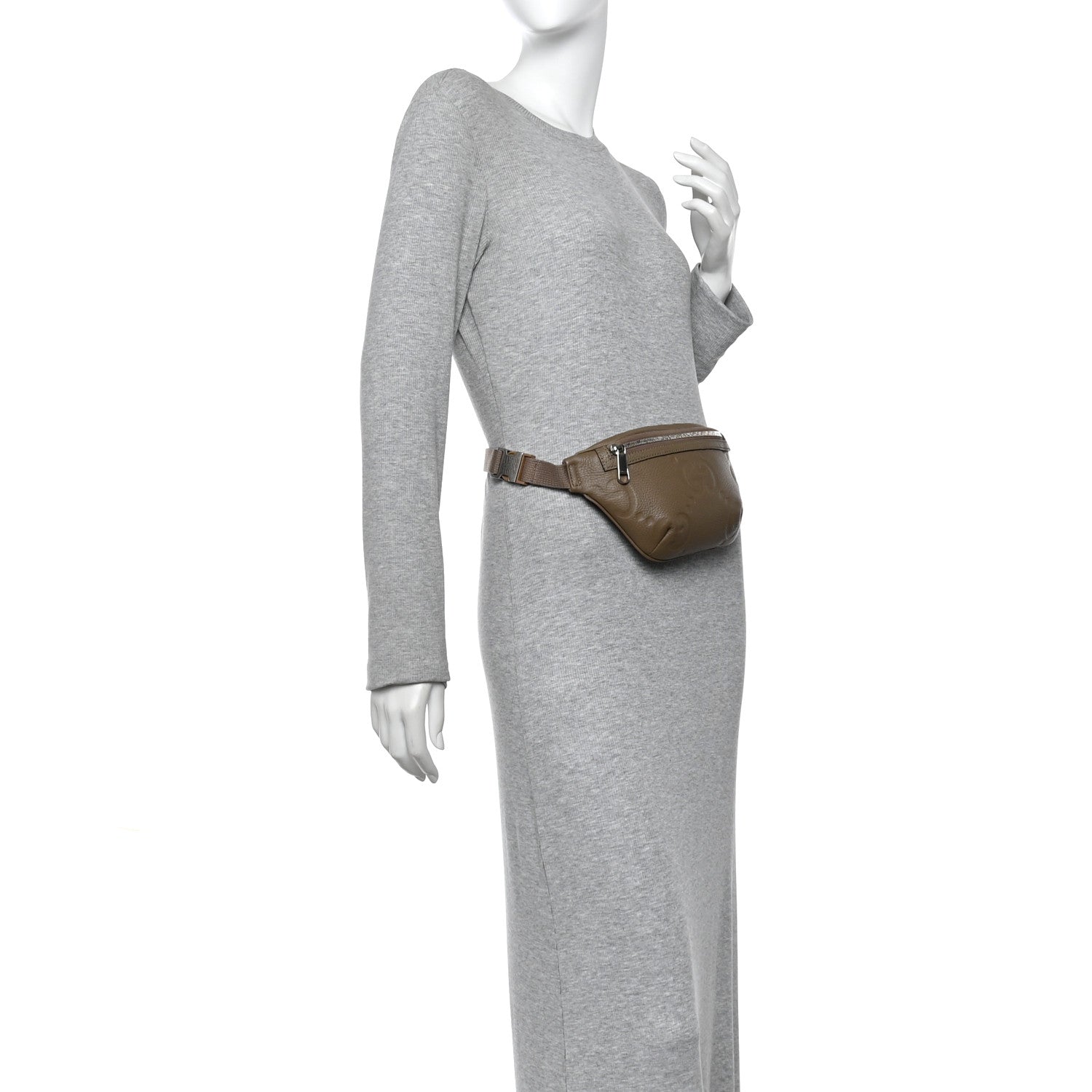 Gucci Piuma Calfskin Jumbo GG Embossed Small Belt Bag Good Taupe 2 of 10