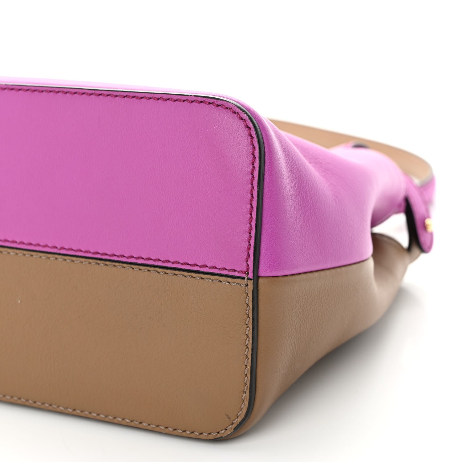 Fendi Vitello Seta Nappa Plexiglass Bi-Color Mini Peekaboo Iconic Satchel Bouganville Sand 10 of 11