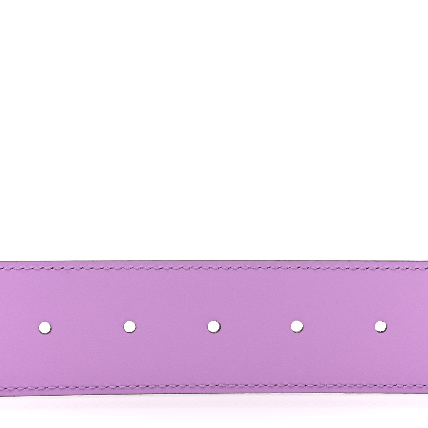 Azalea Calfskin Enamel Monochrome Double G 40mm Belt 80 32 Wisteria Chic