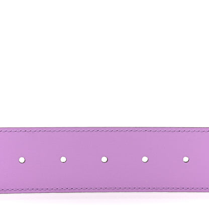 Gucci Azalea Calfskin Enamel Monochrome Double G 40mm Belt 80 32 Wisteria Chic 4 of 6