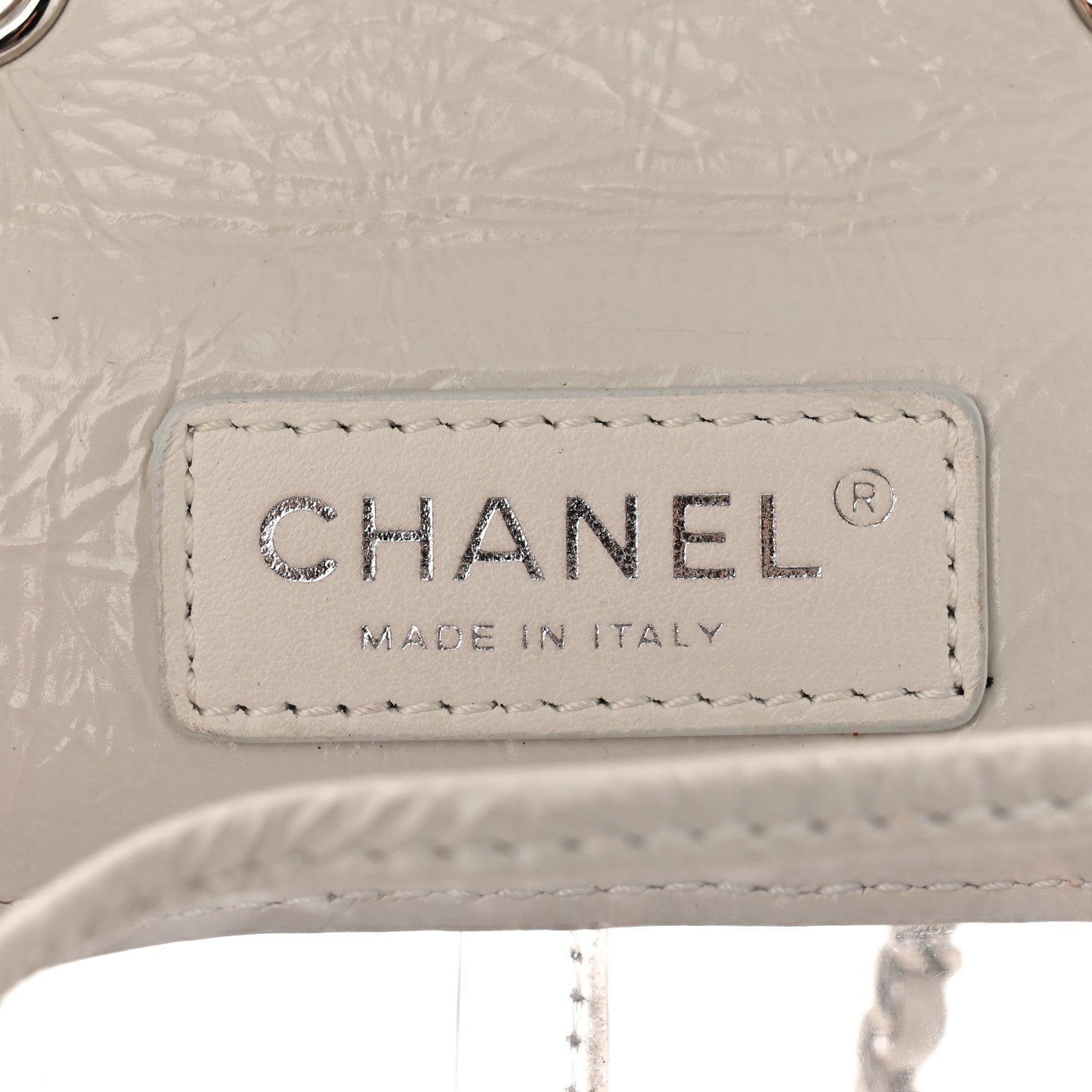 Chanel Crumpled Calfskin PVC Quilted Flap White 7 of 13