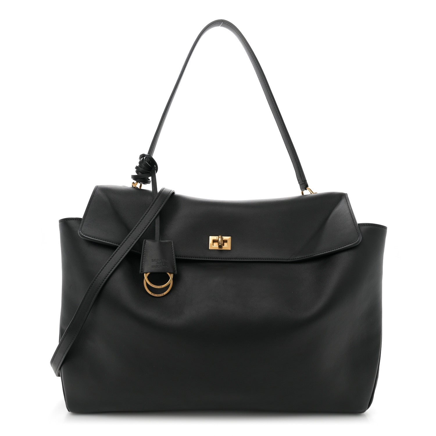 Balenciaga Smooth Calfskin Large Rodeo Top Handle Handbag Black 1 of 14