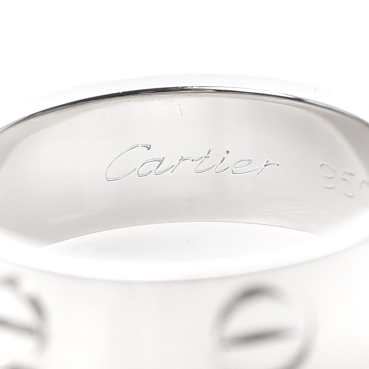 Platinum 5.5mm LOVE Ring 48 4.5