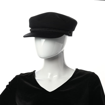 Hermes Cashmere Swift Womens Deauville Cap 58 Black 2 of 7