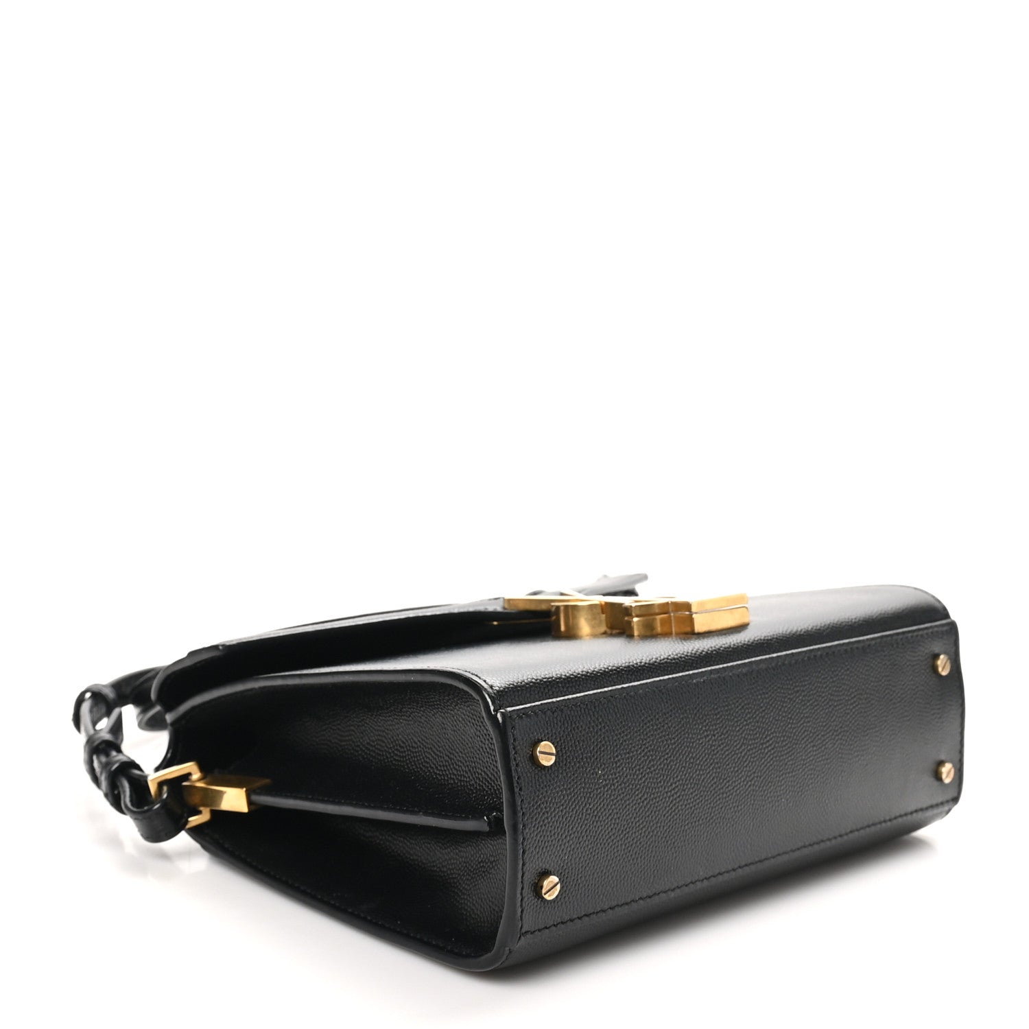 Saint Laurent Grain de Poudre Mini Classic Monogram Cassandra Top Handle Black 4 of 10