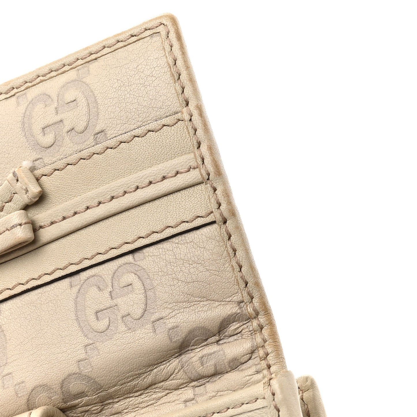 Guccissima Princy French Flap Wallet Off White