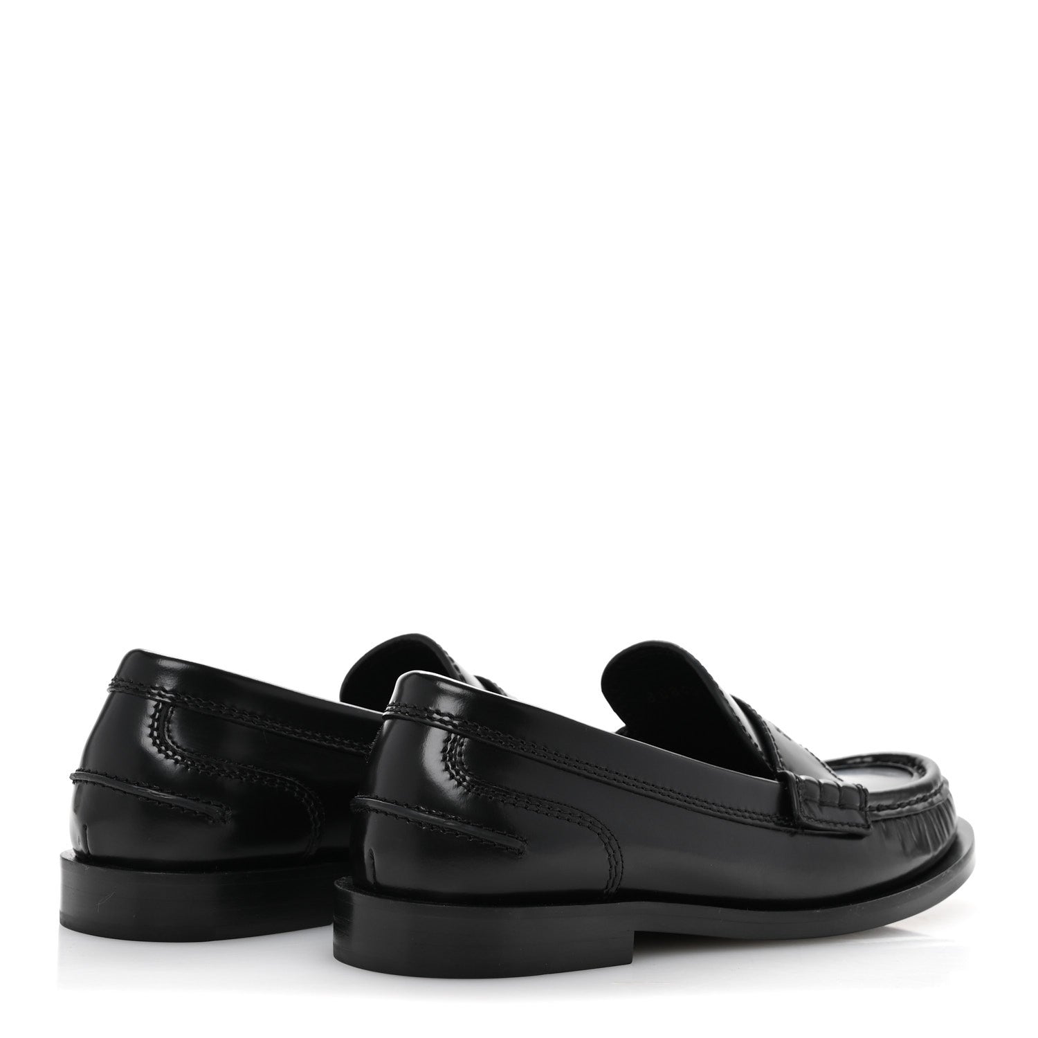 Fendi Vitello Logo Loafers 36.5 Black 5 of 9