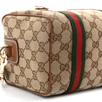Gucci GG Supreme Web Mini GG Top Handle Bag Beige Ebony Dark Brown 9 of 10