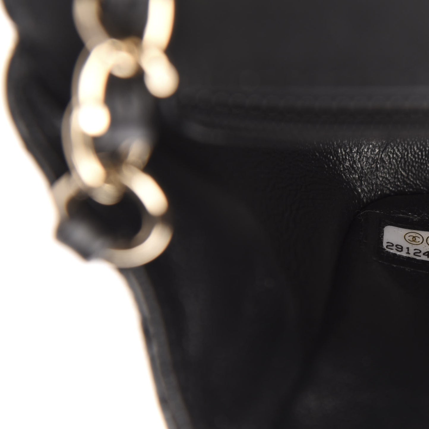 Patent Calfskin Quilted Mini Rectangular Flap Black