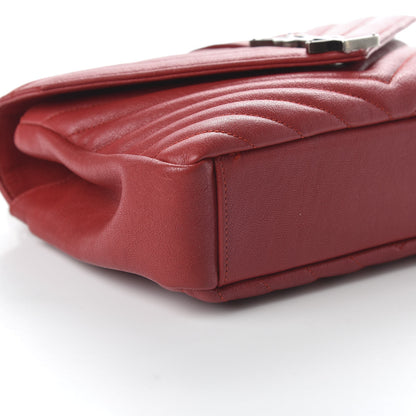 Saint Laurent Sheepskin Matelasse Chevron Monogram Medium College Bag Rouge 6 of 10