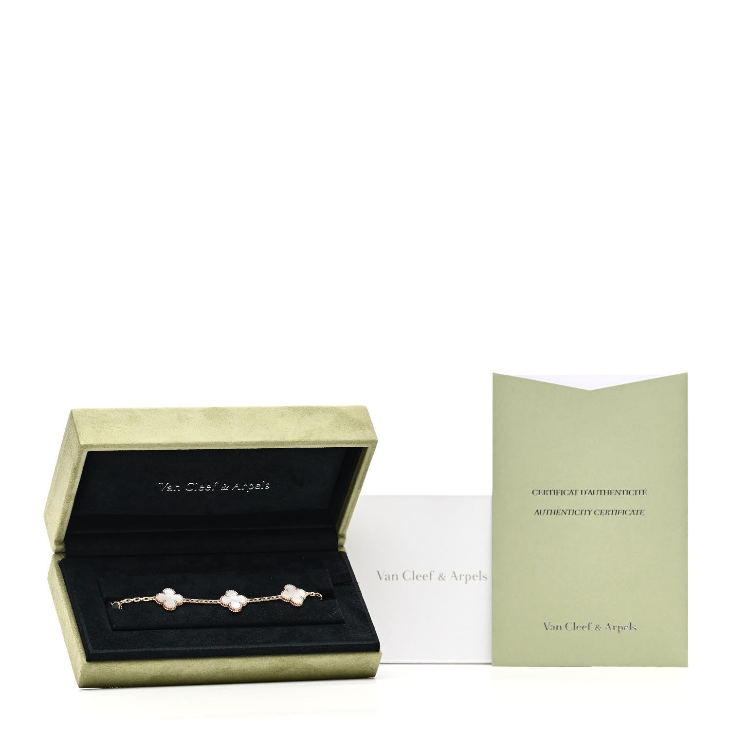 Van Cleef & Arpels 18K Yellow Gold Mother of Pearl 5 Motifs Vintage Alhambra Bracelet 6 of 6