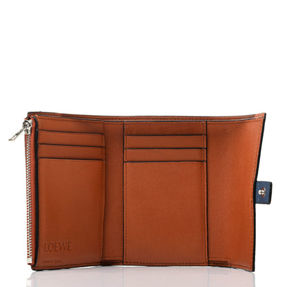 Loewe Grained Calfskin Small Vertical Wallet Steel Blue Tan 5 of 8
