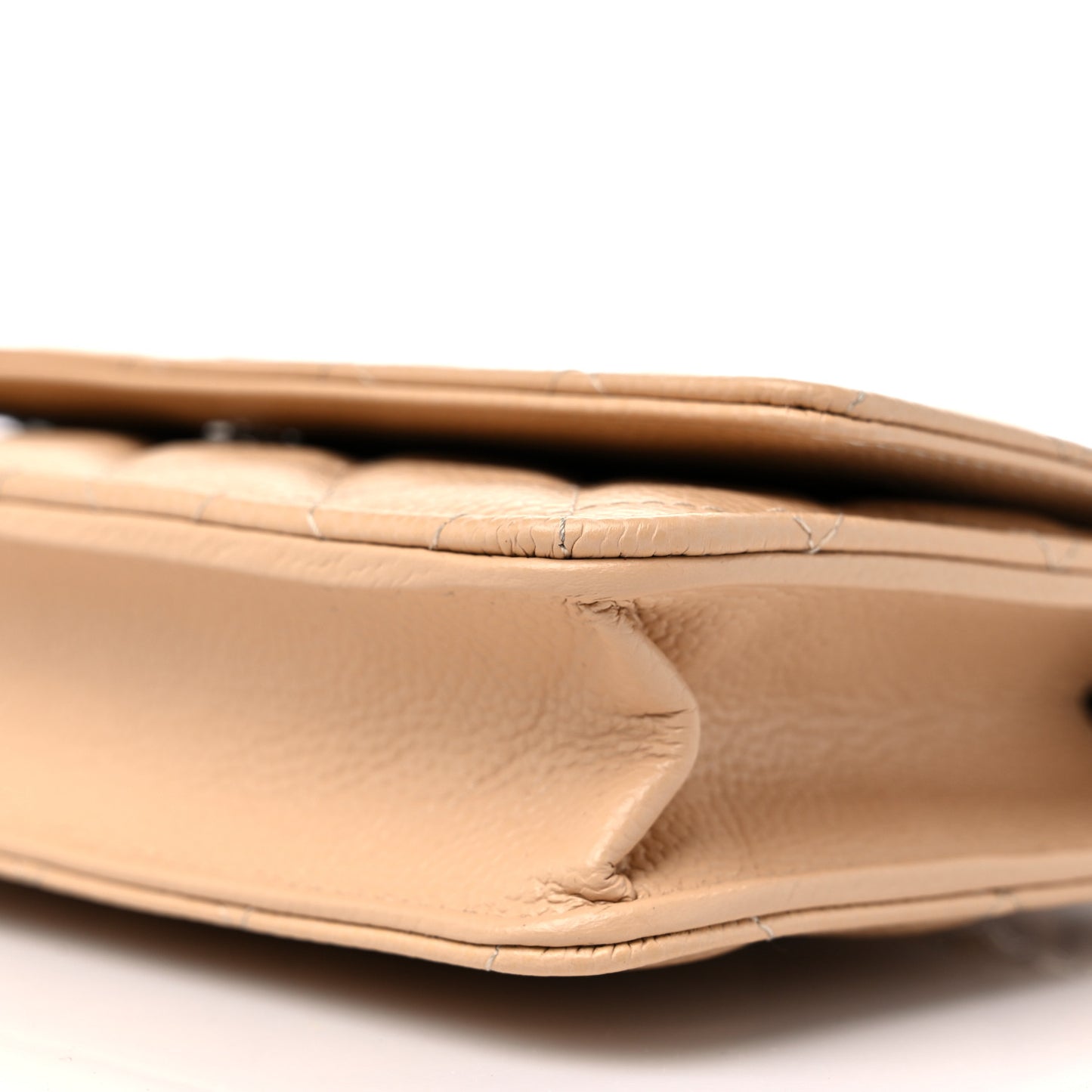 Caviar Quilted Wallet On Chain WOC Beige