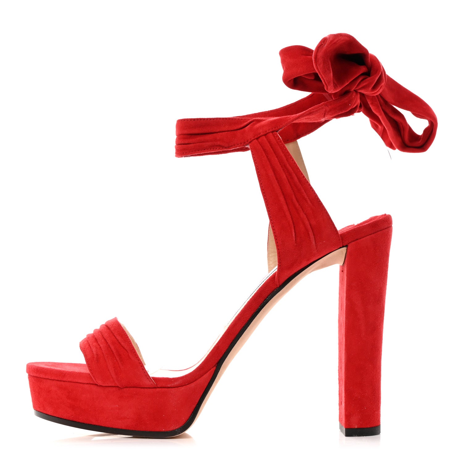 Jimmy Choo Soft Suede Kora 120 Sandals 39.5 Red 1 of 7