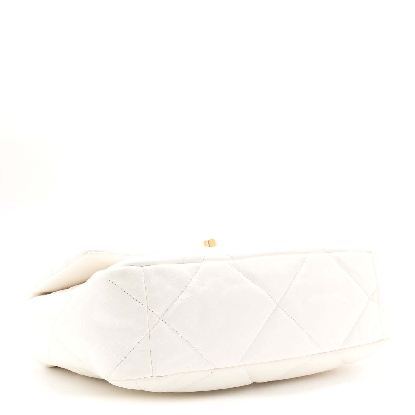 Lambskin Quilted Large Chanel 19 Flap White